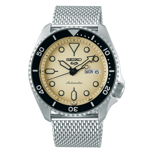 Seiko 5 Sports Suits Style Stainless Steel / Sand / Mesh